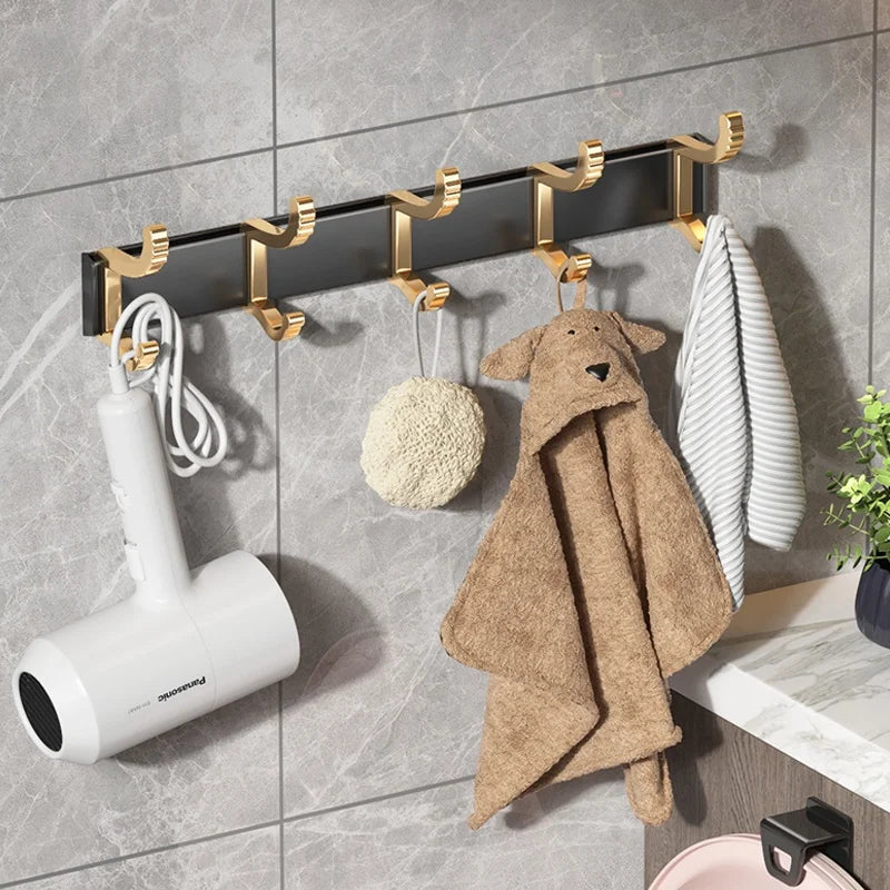 No-Drill Adjustable Door Hooks – 6-Pack Aluminum Bathroom Hooks