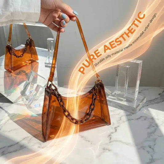 Clear Jelly Shoulder Bag – Transparent PVC Messenger Purse Shoulder Bag Oasis Select