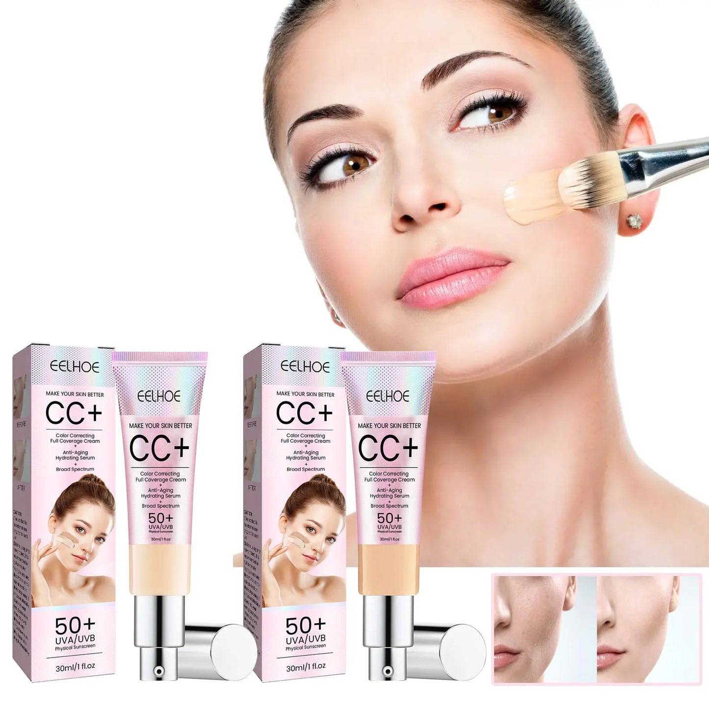 EELHOE CC Foundation Cream – Full Coverage & Brightening 30ml