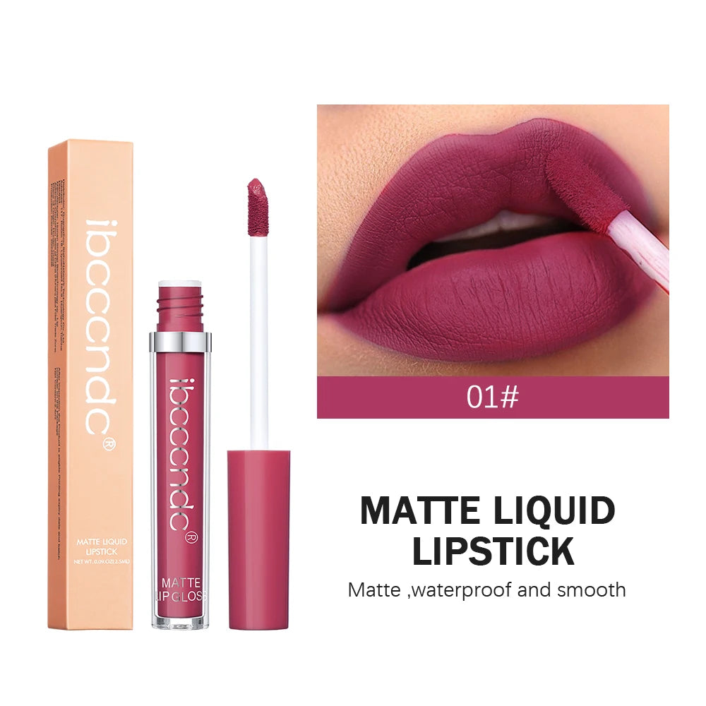 ibcccndc 12-Color Matte Velvet Liquid Lipstick – 12Hr Wear Liquid Lipstick Peaceful Pleasures Health and Wellness 1