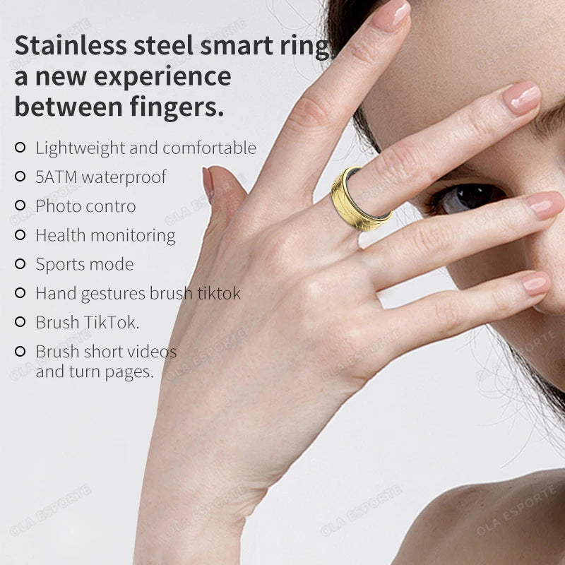 2026 Smart Ring Health and Sleep Tracker Heart Rate Blood Oxygen Monitor Brush Video 5ATM Waterproof Multi Sports Men Women Ring Peaceful Pleasures Health and Wellness