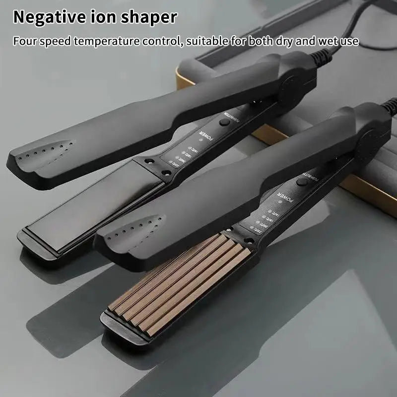 Hair Straightening Irons Dual Use Fast Warm-up Thermal Professional Ceramic Heating Plate For Straightening Curling Air Bangs Peaceful Pleasures Health and Wellness A3