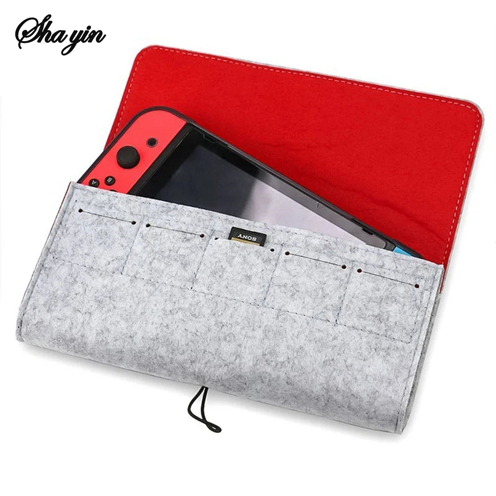 Nintendo Switch Felt Storage Bag | Console, Cards & Cable Case