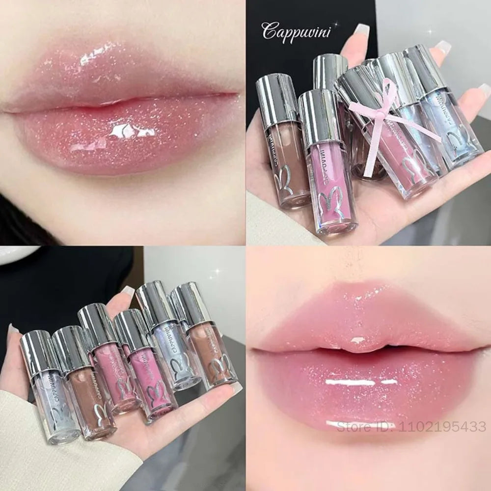 Cappuvini Shimmer Lip Gloss – Moisturizing Plumping Jelly Glitter