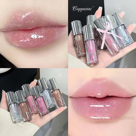 Cappuvini Shimmer Lip Gloss – Moisturizing Plumping Jelly Glitter Shimmer Lip Gloss Peaceful Pleasures Health and Wellness