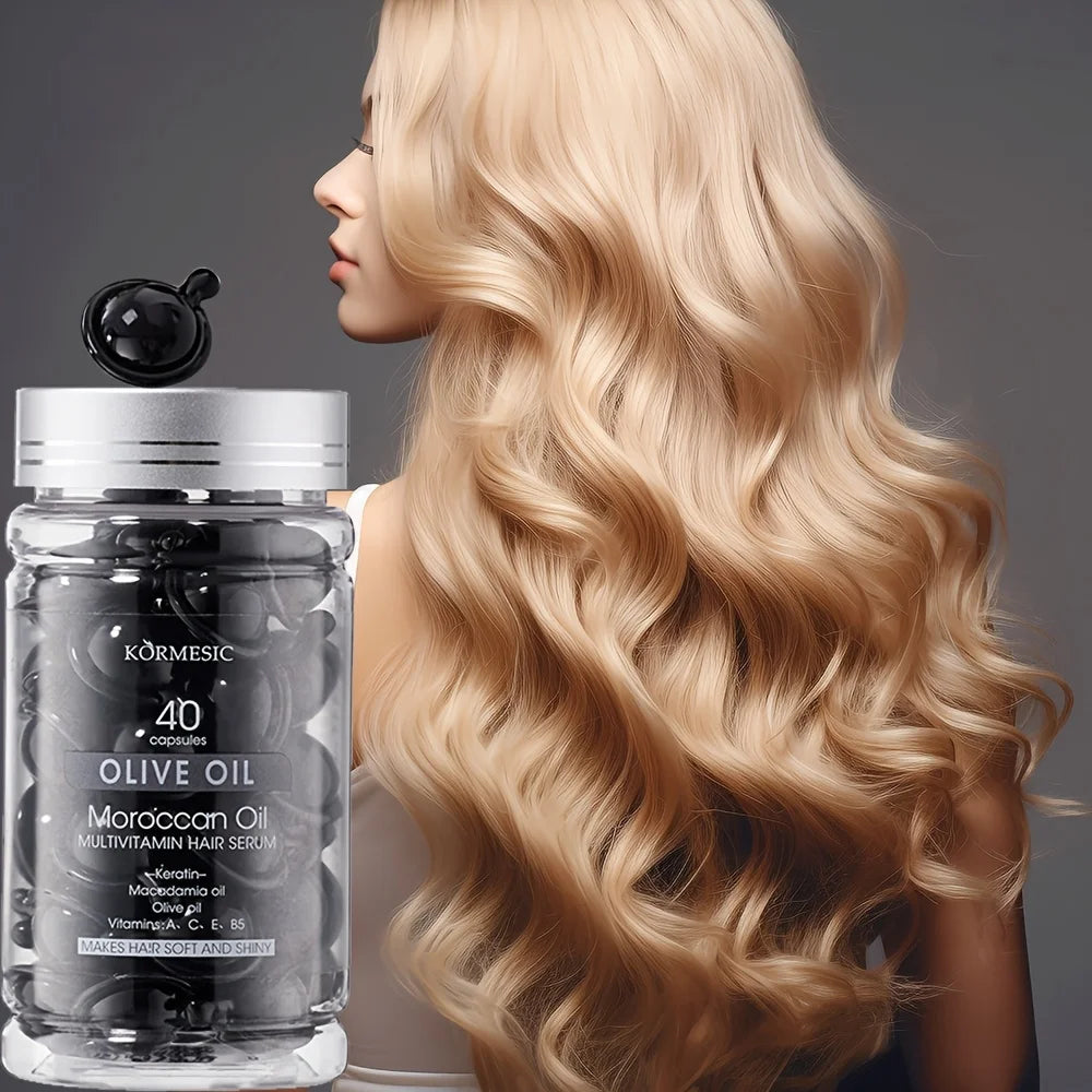 Moroccan olive oil hair care capsule essence oil can moisturize and moisturize hair to make it soft and smooth Peaceful Pleasures Health and Wellness