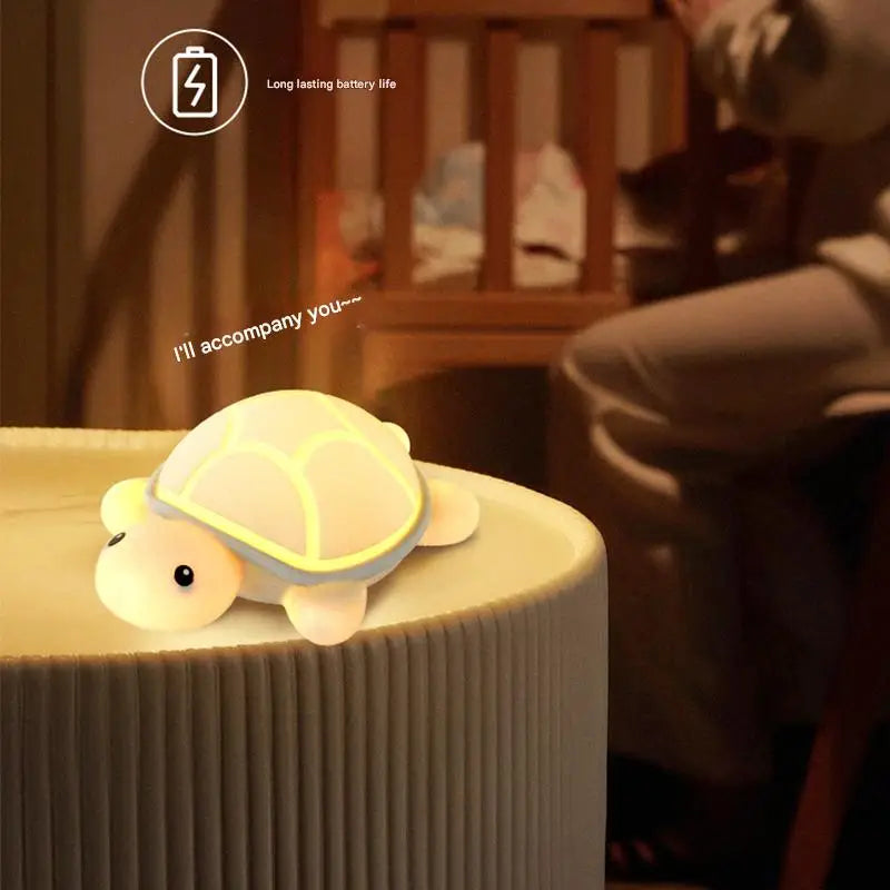 Bedside Milk Feeding Lamp Kindergarten Reward Small Toy USB Charging Turtle Lamp Cartoon Sleep Companion Silicone Night Light Peaceful Pleasures Health and Wellness