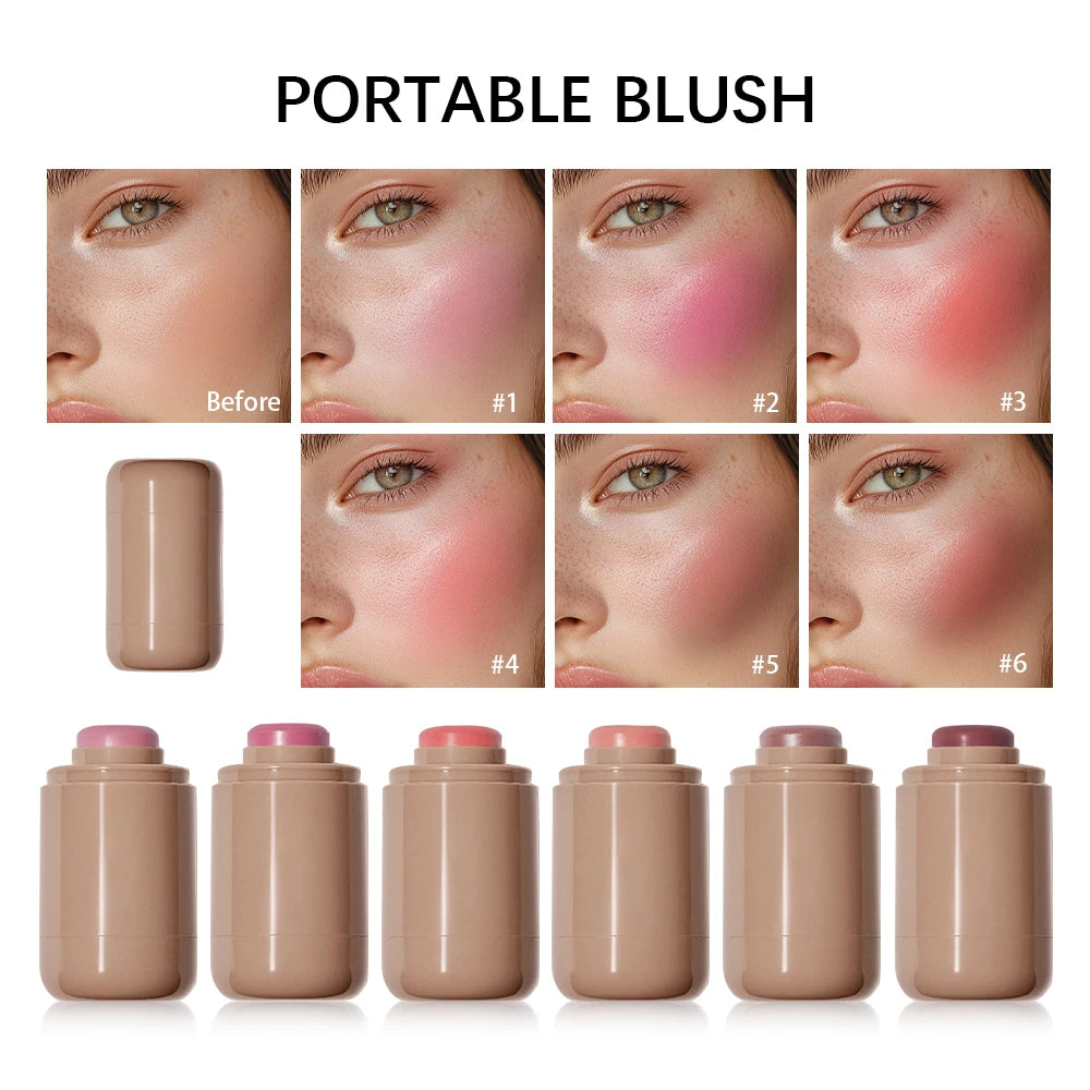 3-in-1Blush Stick Lasting Brightens Facial Cheek Stick Moisturizing Flash Lip Gloss Makeup Lip Gloss Face Rouge Peaceful Pleasures Health and Wellness
