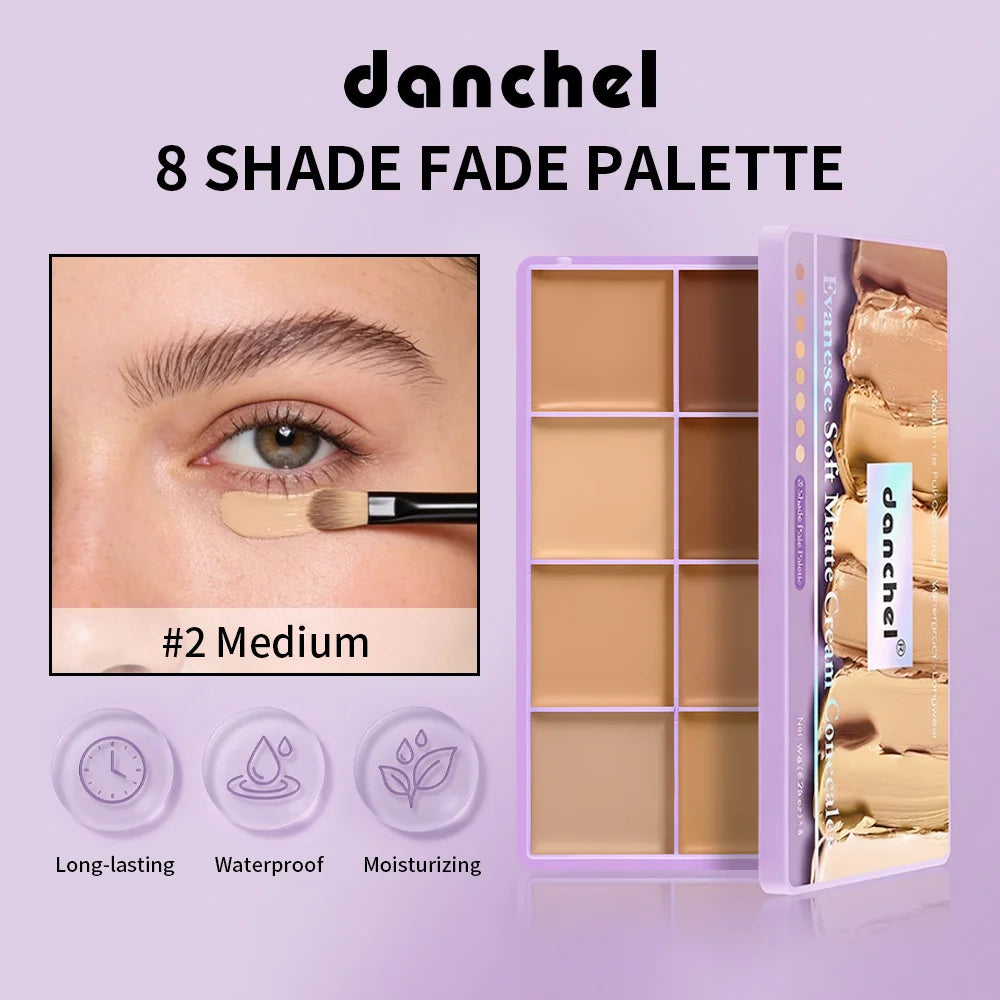 8 Shade Fade Palette Soft Matte Texture Cover Dark Circles, Redness, Skin Blemishes Waterproof Sweatproof Long-wearing Concealer Peaceful Pleasures Health and Wellness