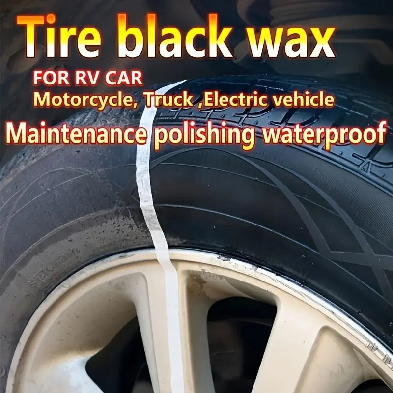 Black Tire Wax Polish 150ml – Rubber & Vinyl Restorer + Sponge