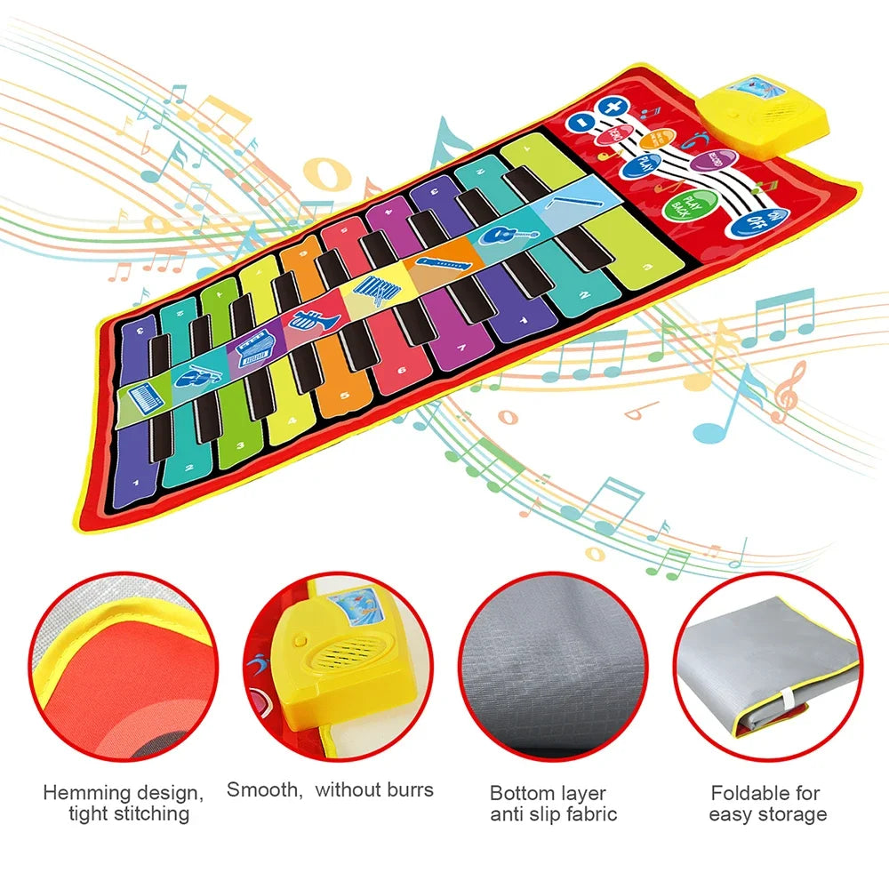 Kids Musical Piano Mat Toddle Dance Duet Keyboard Play 20 Keys 5 Paly