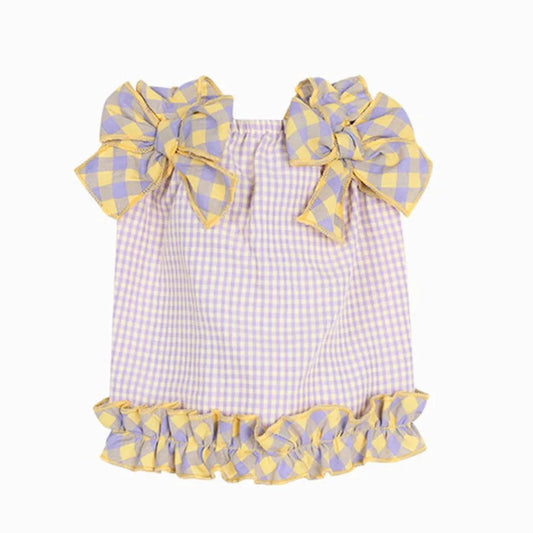 Plaid Lace Pet Dress – Soft Summer Skirt for Cats & Puppies Pet Dress Oasis Select Purple XS