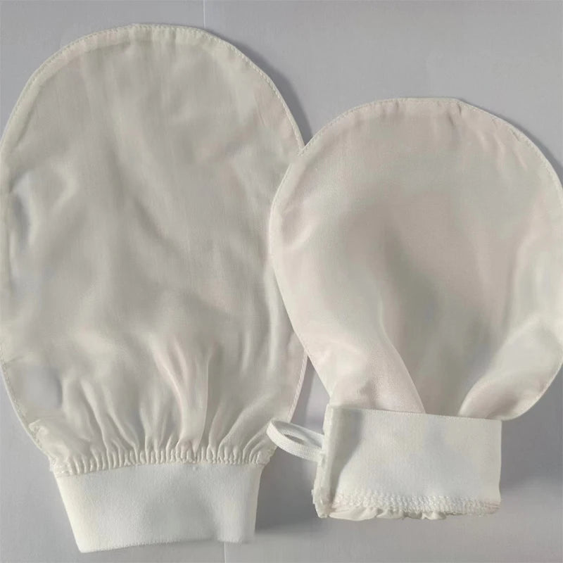 100% Silk Exfoliating Bath & Face Wash Gloves | Skin Scrub