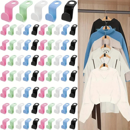 10-Pack Cascading Hanger Hooks | Closet Space Saver Organizer Closet Hanger Hooks Oasis Select