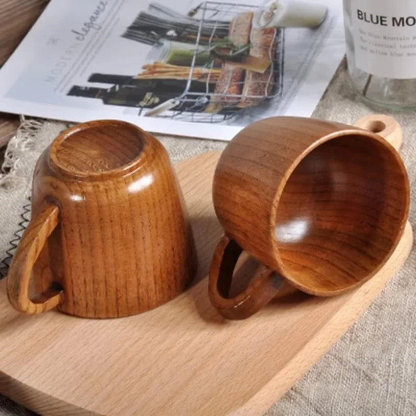 Handmade Wooden Mug Natural Coffee Tea Beer Cup Simple Drinkware Home