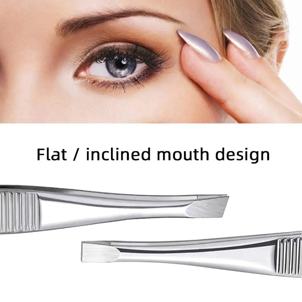 Stainless Steel Eyebrow Tweezers for Precise Hair Removal Peaceful Pleasures Health and Wellness