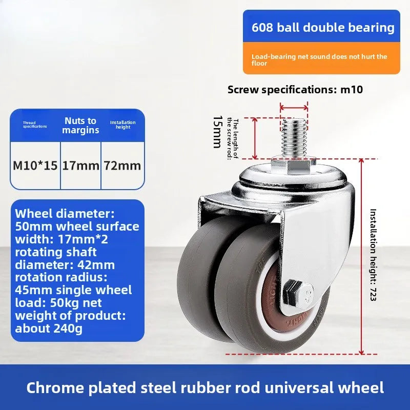4PCS 2-Inch Heavy Duty Swivel Caster Wheels with Brake