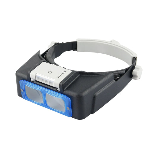 Head Mount Magnifier Glasses with 4 LED Light Hands Free Magnifier 1.5X 2X 2.5X 3.5X Loupe Lluminated Magnifier for Reading Peaceful Pleasures Health and Wellness 1.5X2X2.5X3.5X