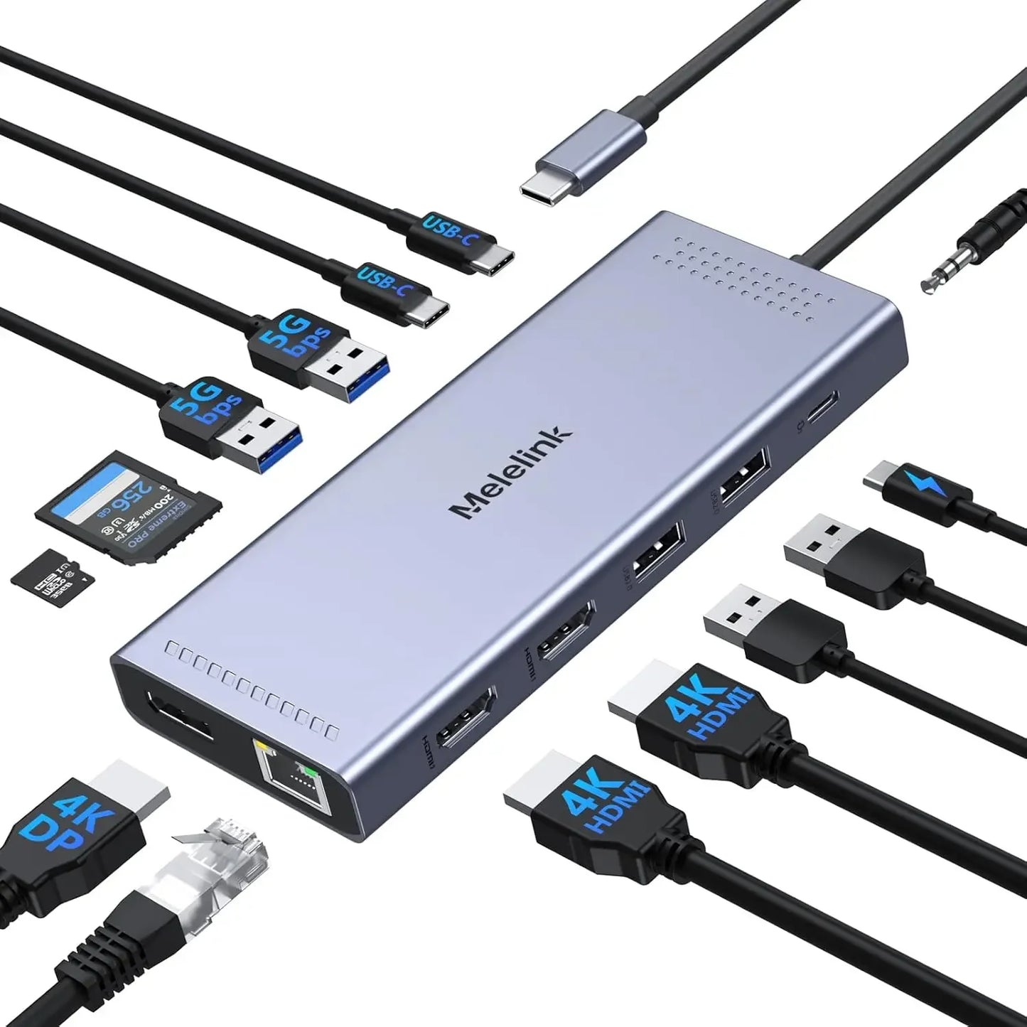 14-in-1 USB-C Docking Station with Triple Display Support, 4K HDMI, PD Charging & Ethernet Peaceful Pleasures Health and Wellness United States