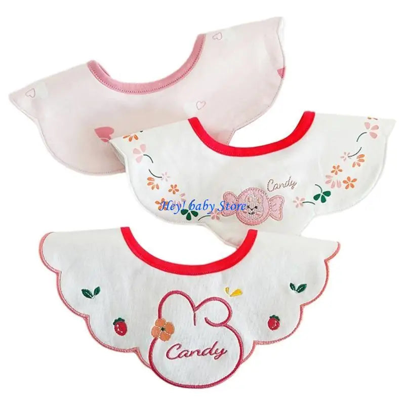 3-Pack Cotton Baby Bibs & Burp Cloths for Infants | Waterproof
