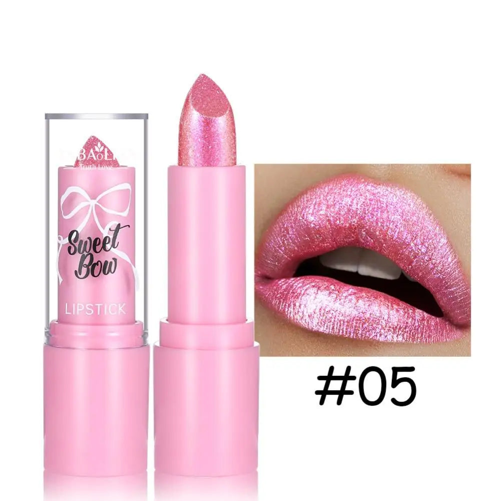 Pearlescent Gold Shimmer Lipstick – Long-Lasting & Hydrating