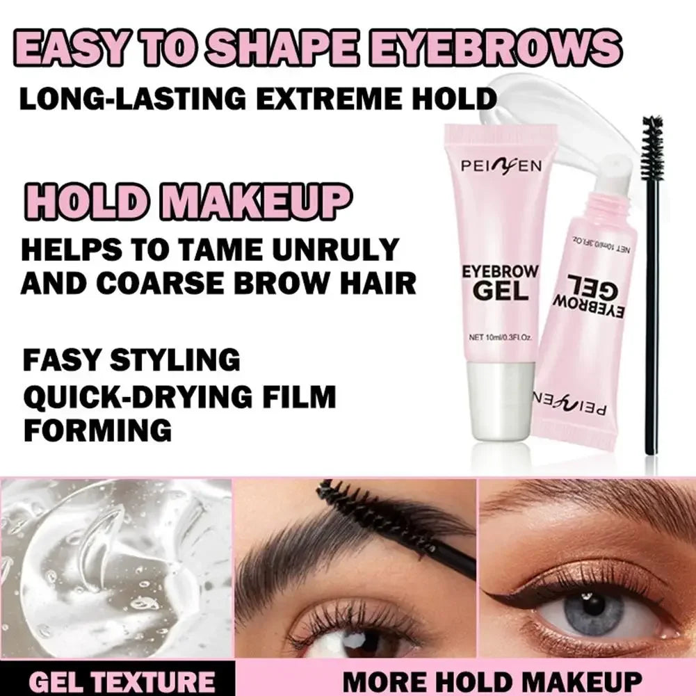 10ml Eyebrow Setting Gel Clear Brow Gel with brush Shapes and Sculpts, Waterproof Sweat-Proof Non-Sticky Formula Eye Makeup Peaceful Pleasures Health and Wellness