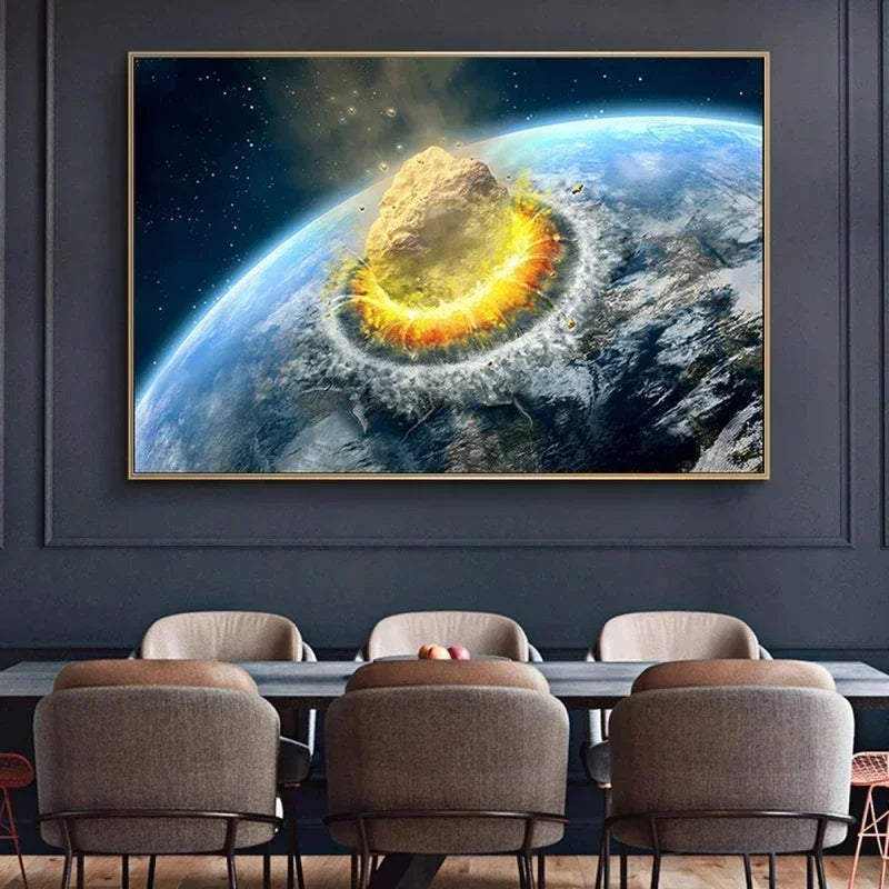 Surrealism Space Galaxy Canvas Wall Art | Stars & Planets Print