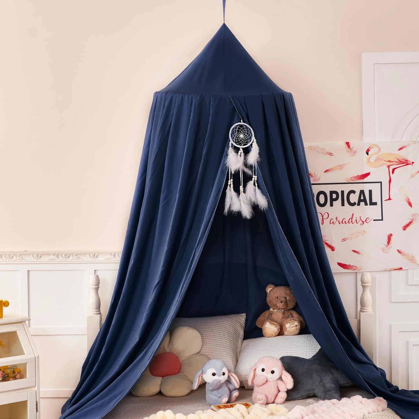 Battilo Kids Bed Canopy | Round Mosquito Net for Boys & Girls
