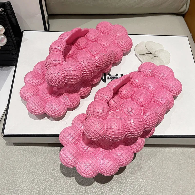 Flip-flops female summer wear ins fashion Korean version of all kinds of home indoor non-slip can wear flat slippers Peaceful Pleasures Health and Wellness Rose red 41