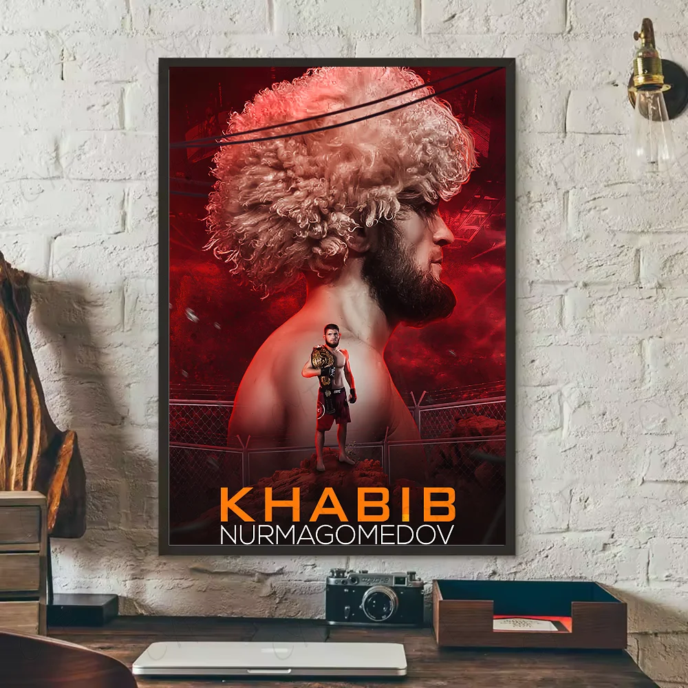 Khabib Nurmagomedov UFC Poster – HD Waterproof PVC Wall Art Sports Wall Poster Peaceful Pleasures Health and Wellness z1 21X30cmNoframe