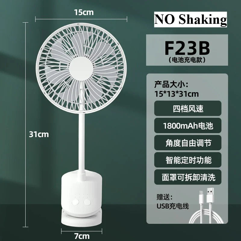 URGGU Mini Clip Fan – 4-Speed Quiet Oscillating USB Fan