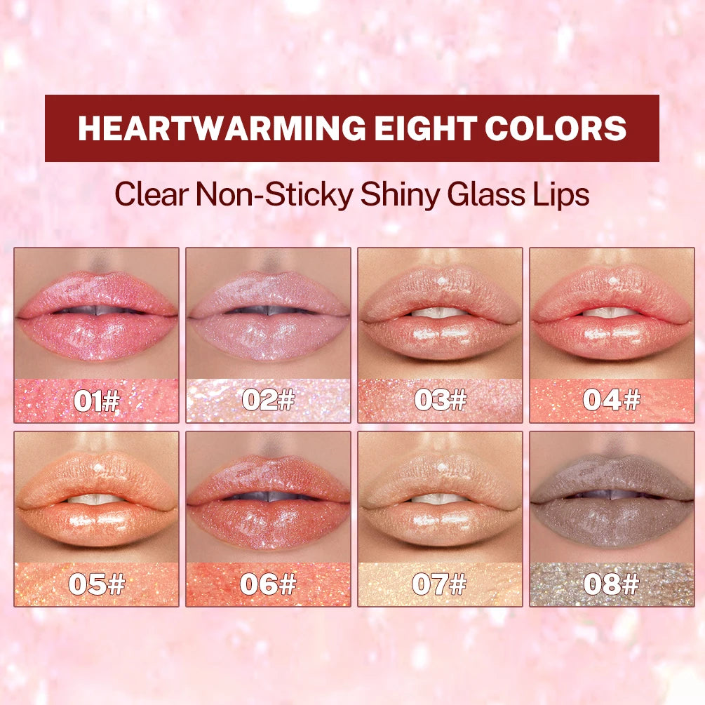 QIBEST Glitter Lip Glaze Makeup Kits Long Lasting Lip Gloss Waterproof Liquid Lipstick Lip Oil Moisturizing Lip Tint Cosmetics Peaceful Pleasures Health and Wellness