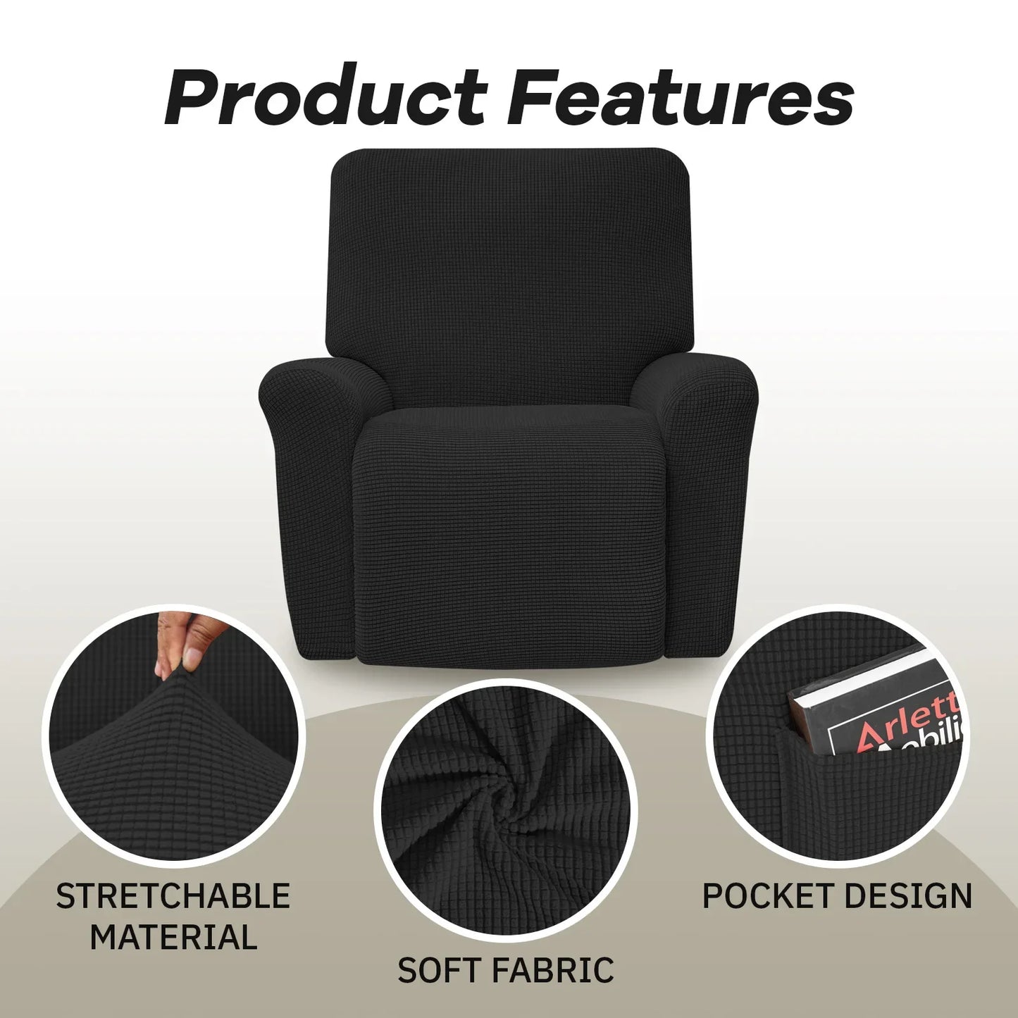 Battilo Waterproof Recliner Chair Cover | Stretch Slipcover