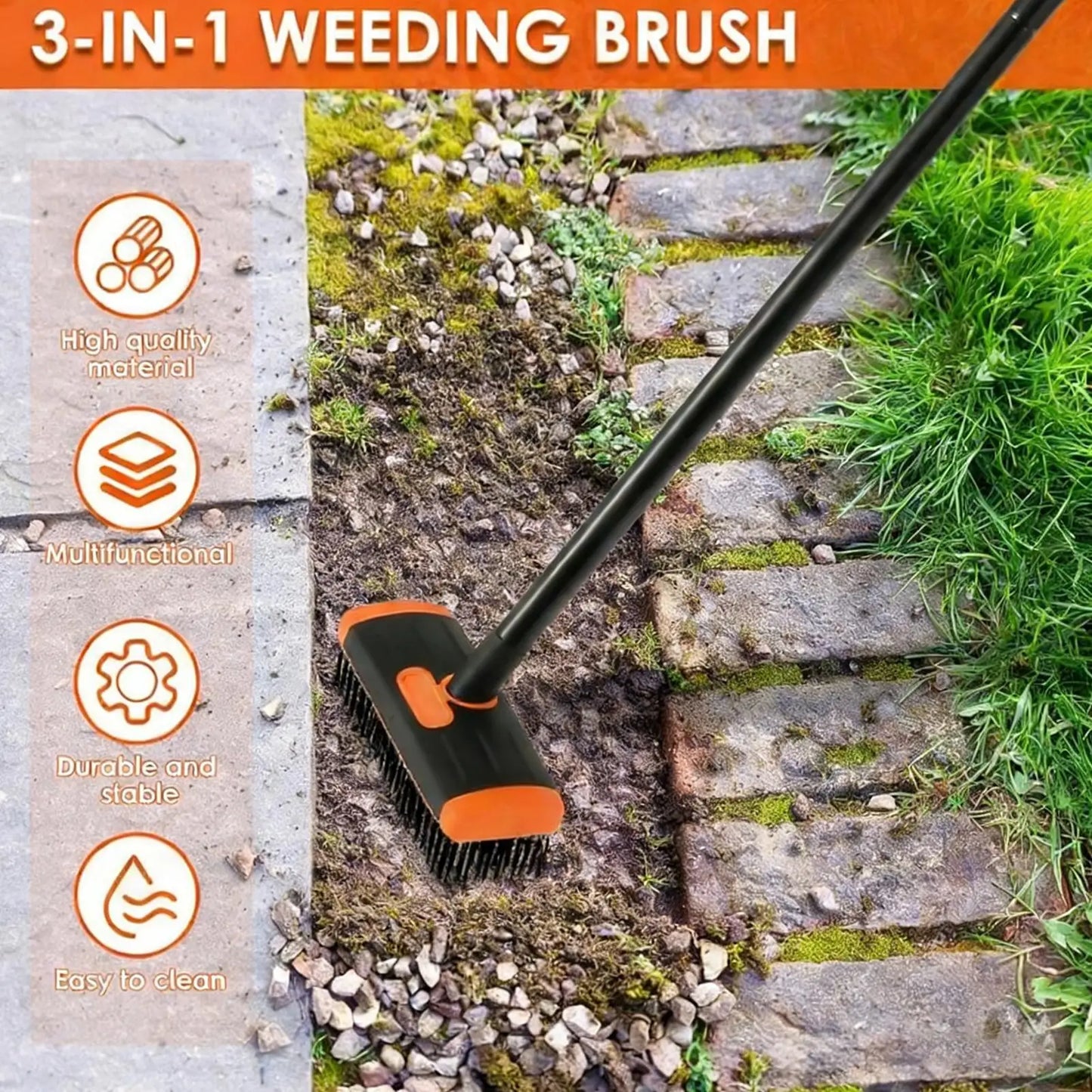 Crack & Crevice Grass Remover Tool Kit – Lawn & Driveway Brush Lawn Weeding Tool Peaceful Pleasures Health and Wellness
