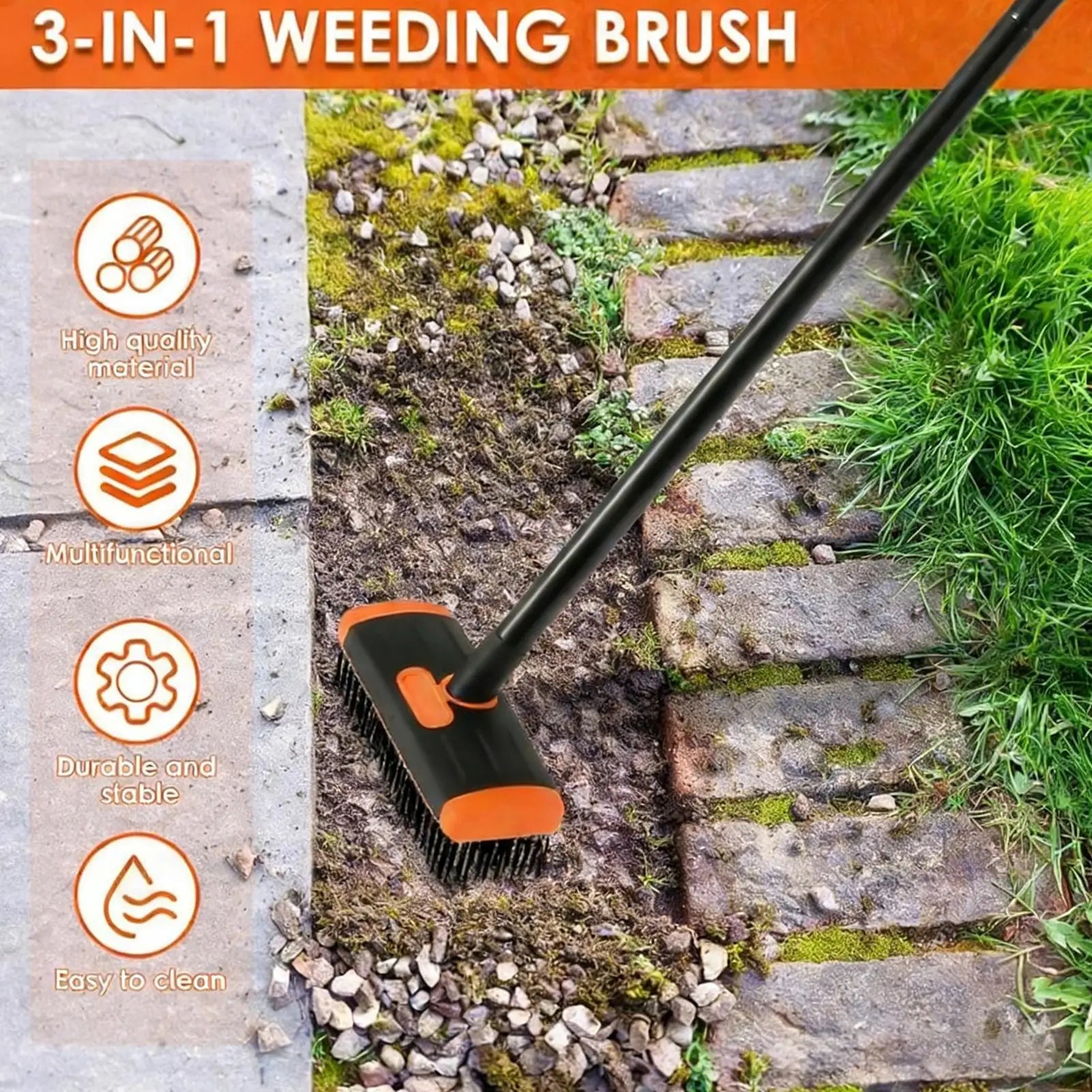 Crack & Crevice Grass Remover Tool Kit – Lawn & Driveway Brush Lawn Weeding Tool Peaceful Pleasures Health and Wellness