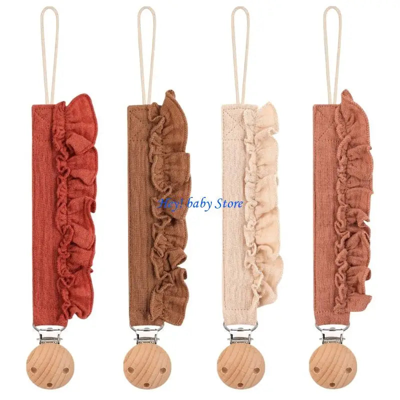 Baby Pacifier Holder Chains Lace Trim Anti-Loss 4-Pack
