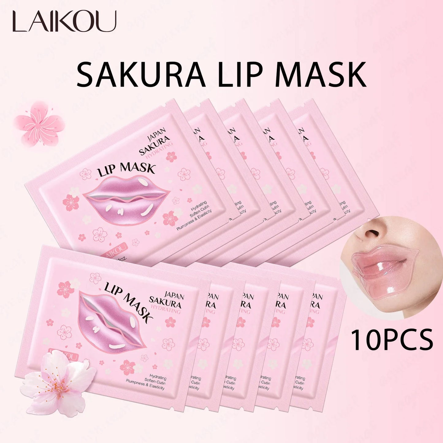 LAIKOU 5/10pcs Lip Mask Lip Care Moisturizing Hydrating Repair Lighten Lip Lines Labial Gel Patch Lips Pad Patches Care Products Peaceful Pleasures Health and Wellness