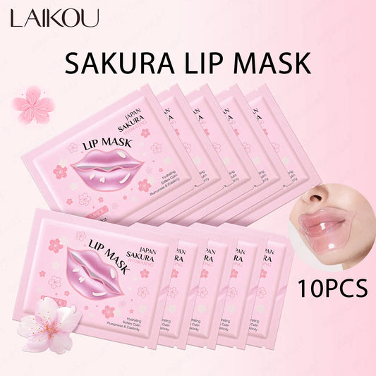 LAIKOU 5/10pcs Lip Mask Lip Care Moisturizing Hydrating Repair Lighten Lip Lines Labial Gel Patch Lips Pad Patches Care Products Peaceful Pleasures Health and Wellness