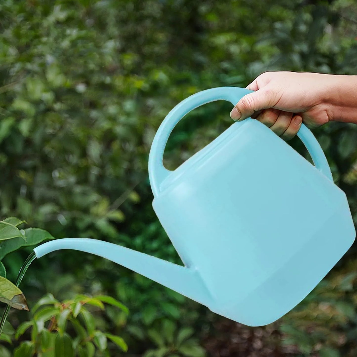 Home Garden 4L Watering Can Long Mouth Large Capacity Plant Sprinkler Garden Tool Lightweight Watering Pot Peaceful Pleasures Health and Wellness Cyan