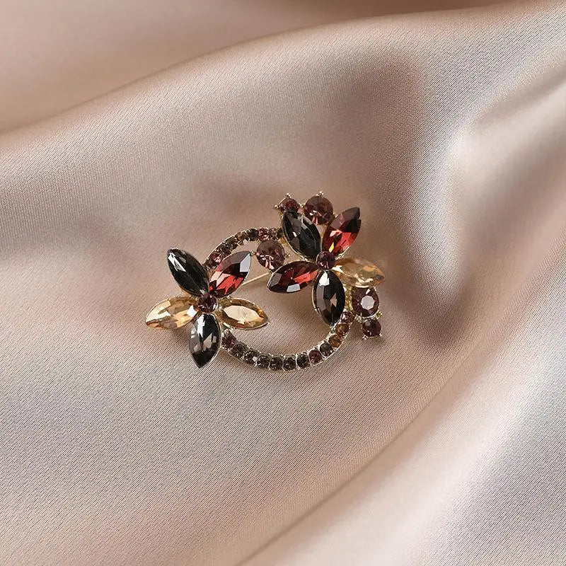 Rhinestone Crystal Brooch Pin – Vintage Women's Jewelry Gift Rhinestone Brooch Pin Peaceful Pleasures Health and Wellness A2