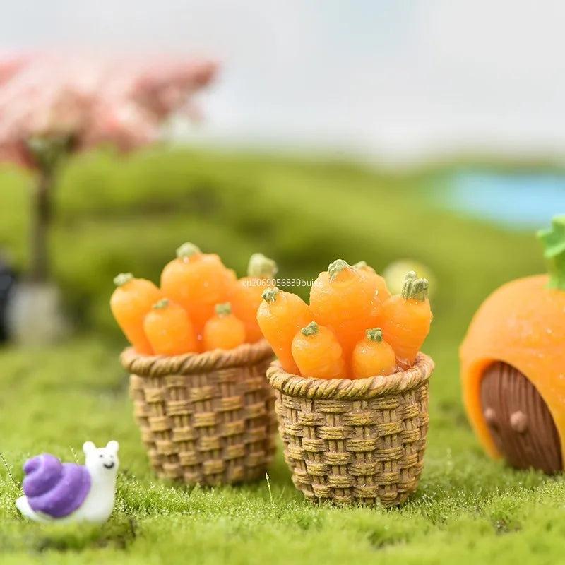 1Pcs Rabbit Miniature, Figurines Carrot Fairy Garden, Mini DIY Ornament, Micro Landscape Decorations for Home Kitchen Cake decor Peaceful Pleasures Health and Wellness