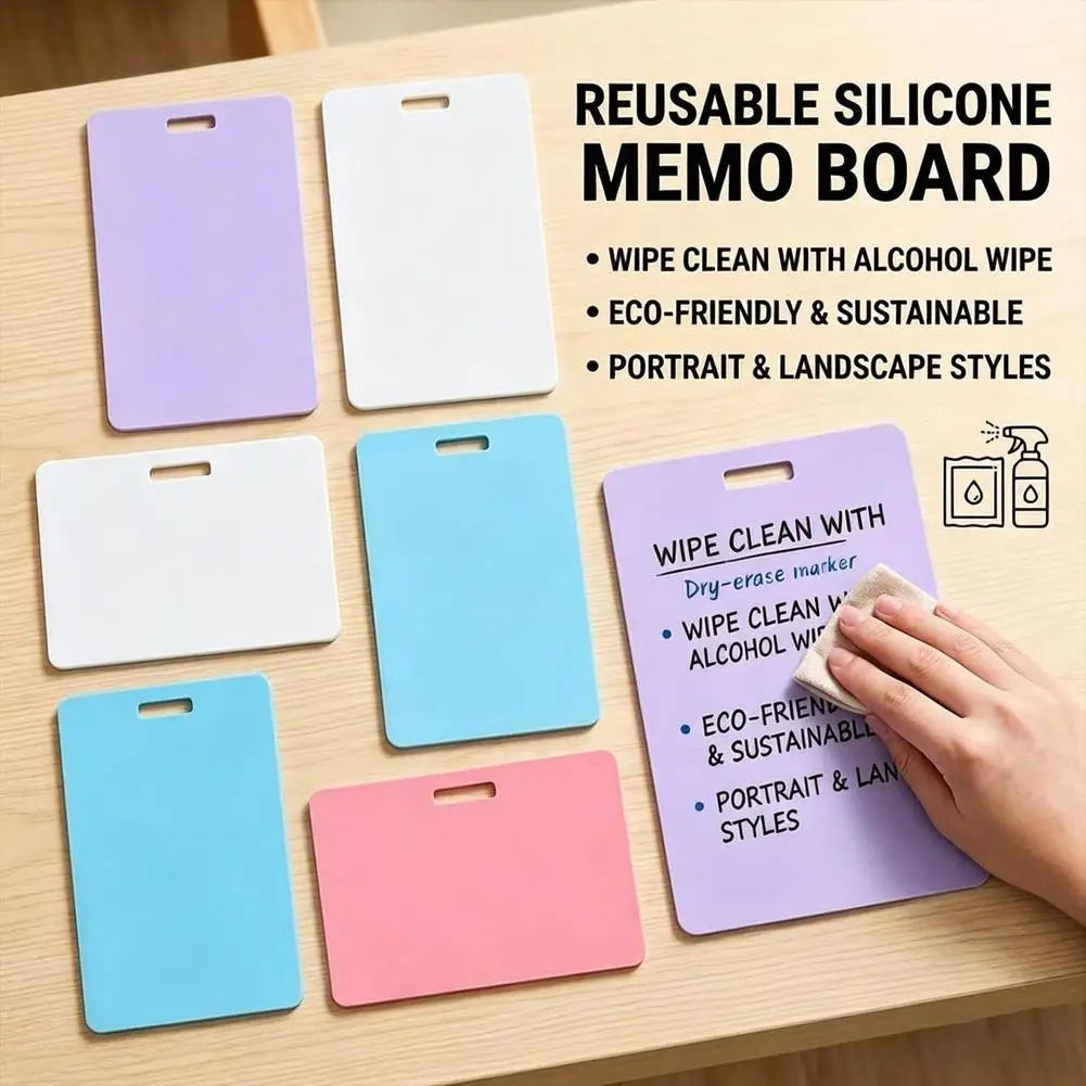 Reusable Badge Note Erasable ID Card Notepad Ballpoint Pen Write