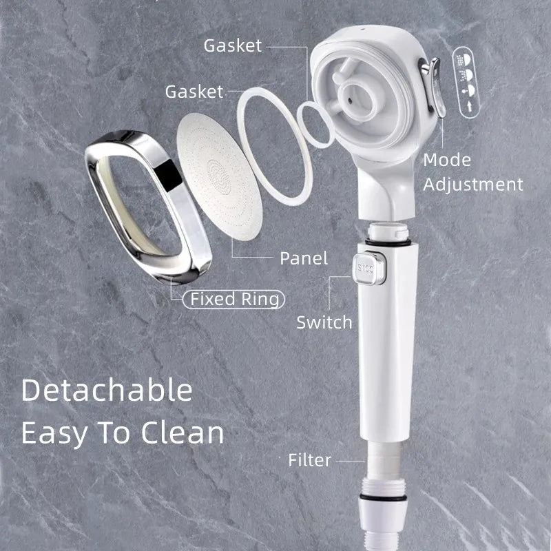 4-Mode High Pressure Handheld Shower Head | Water Saving Filter