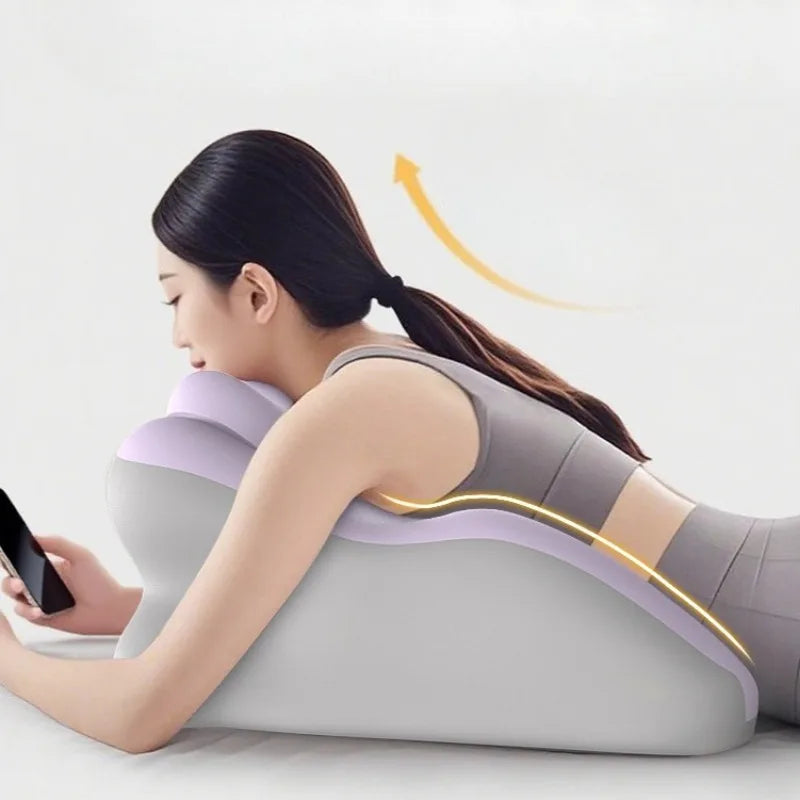 Large Bed Multifunctional Ergonomic Wedge Pillow with New Prone Position for Reading Unique Curved Design with Washable Cover Peaceful Pleasures Health and Wellness