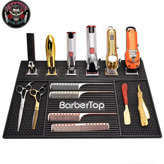 Barber Soft Silicone Magnetic Tray Hairdressing Antiskid Waterproof Flexible Rubber Storage Mat Salon Clippers Scissors Tools Peaceful Pleasures Health and Wellness