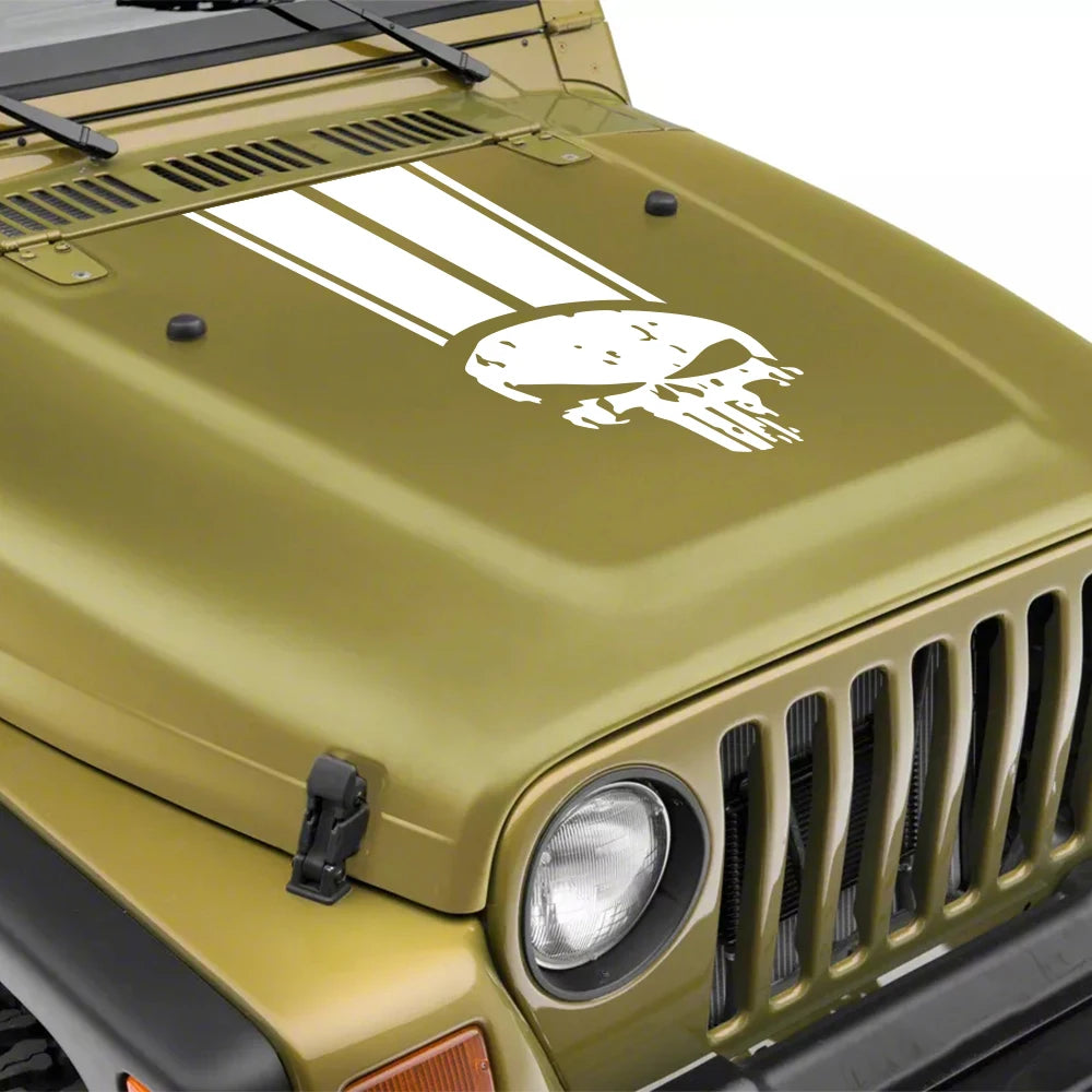 Skull Cartoon Hood Decal Sticker – Jeep SUV Bumper Bonnet