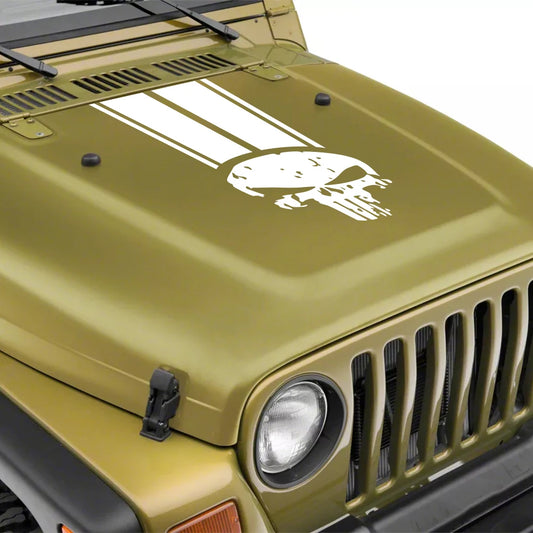 Skull Cartoon Hood Decal Sticker – Jeep SUV Bumper Bonnet Car Hood Decal Peaceful Pleasures Health and Wellness