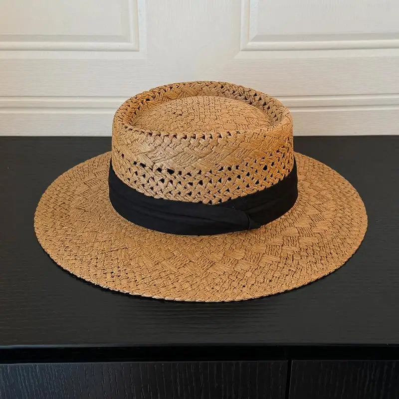 Women's Wide Brim Panama Straw Hat | UV Sun Protection