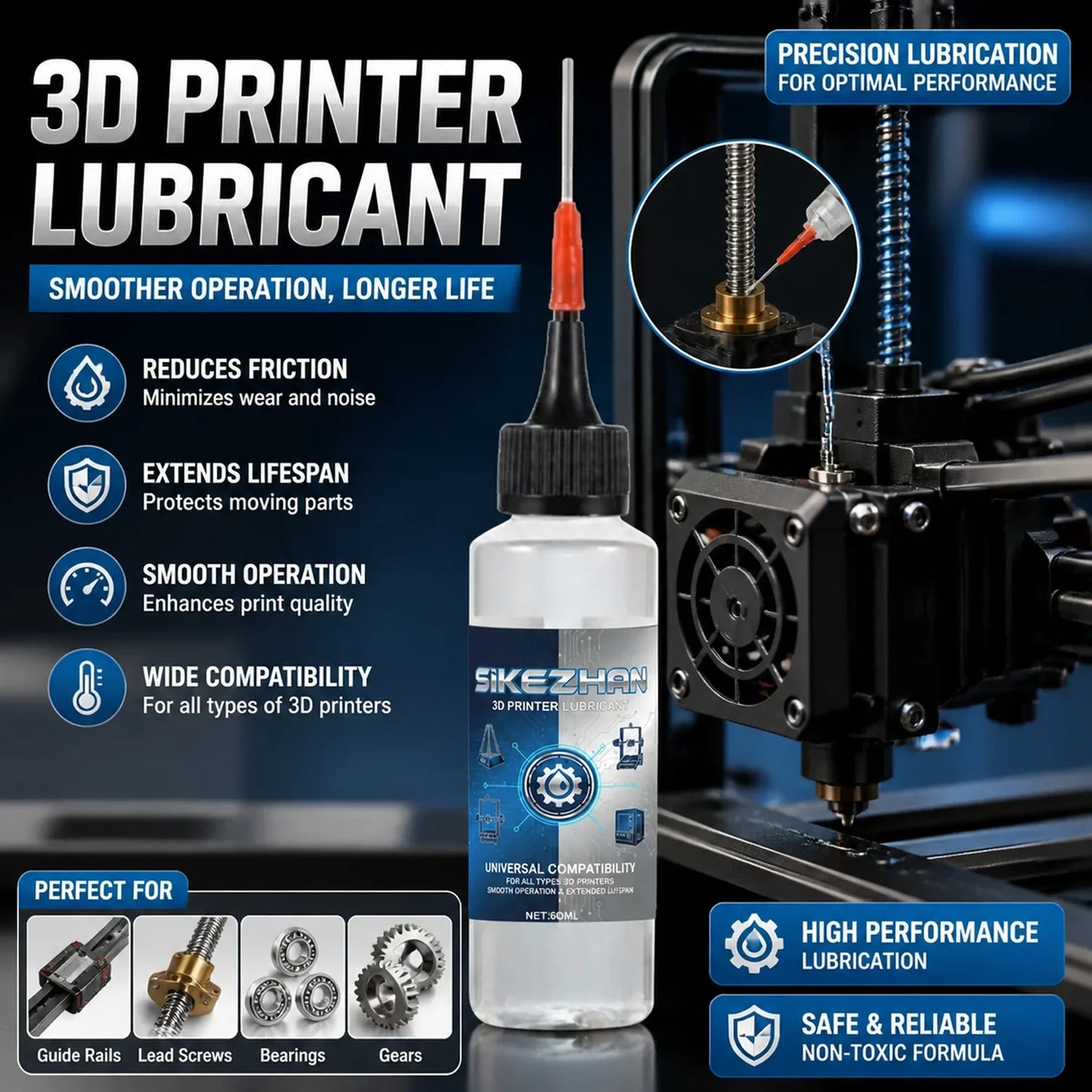 3D Printer Lubricant Grease & Oil – Rails, Bearings & Screws
