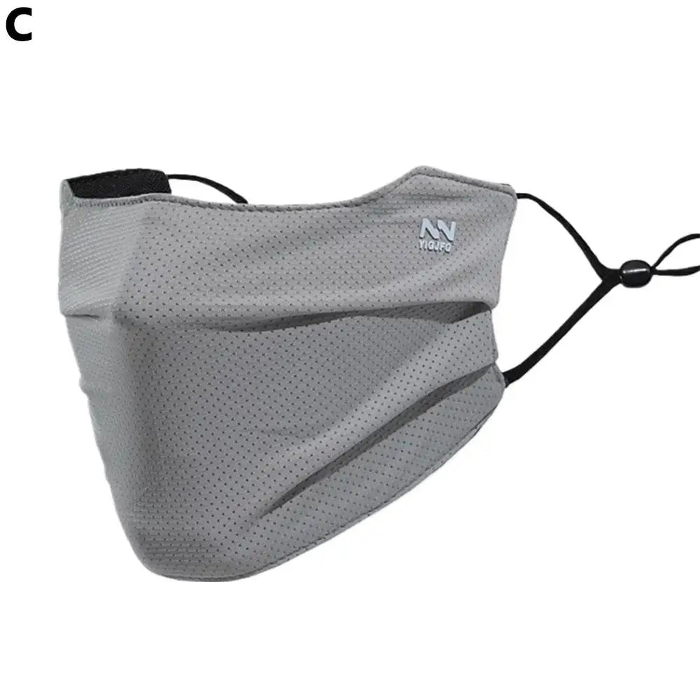 Breathable Ice Silk Face Mask for Sun Protection Peaceful Pleasures Health and Wellness One Size Gray